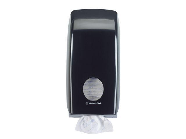 Aquarius (Kimberly-Clark) AQUARIUS*-toiletpapierdispenser, in elkaar gevouwen, 330 x 169 x 123 mm, zwart
