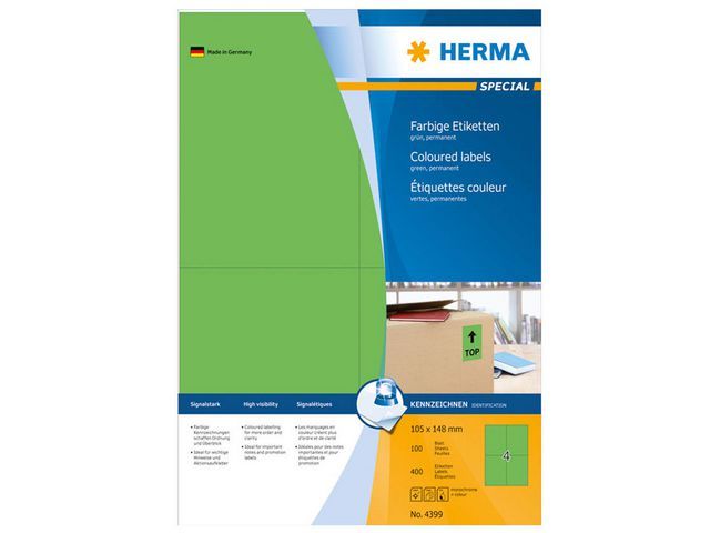 Etiket Herma ILC 105x148 groen/pak 400
