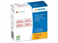 Etiket Herma nummer 0-999 2v rood/pk1000