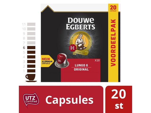 Koffie capsules DE lungo 6 org /ds10x20