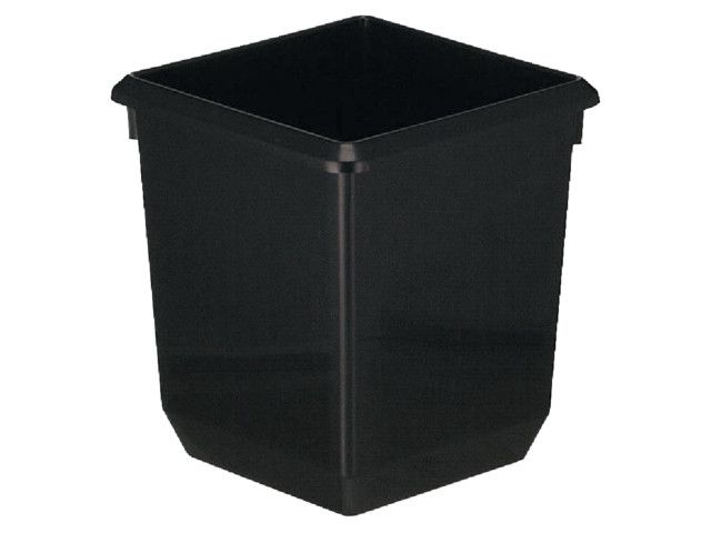 Kunststof papierbak 27 x 27 cm, hoogte 31 cm, 21 liter, zwart