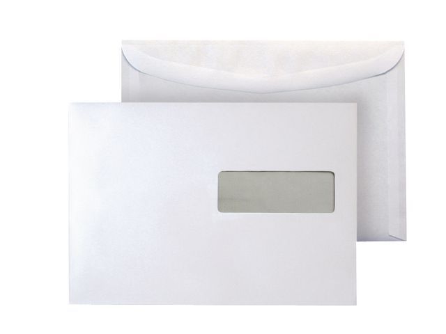 Our Choice Venster envelop gegomde klep C5 162 x 229 mm, 80 g/mu00b2, venster rechts (pak 500 stuks)