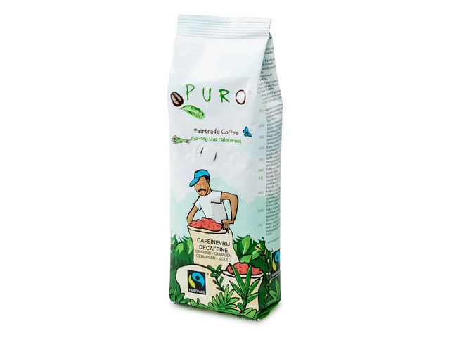 PURO Koffie Puro fairtrade cafeinevrij (doos 16 x 250 gram)